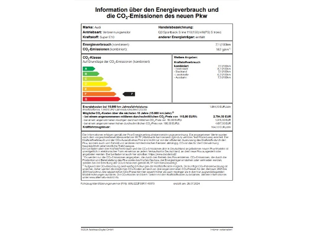 Q3 Sportback S line 110(150) kW(PS) S tronic
