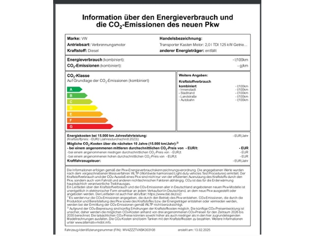 Transporter T7 Kasten 2.0 TDI 125 kW