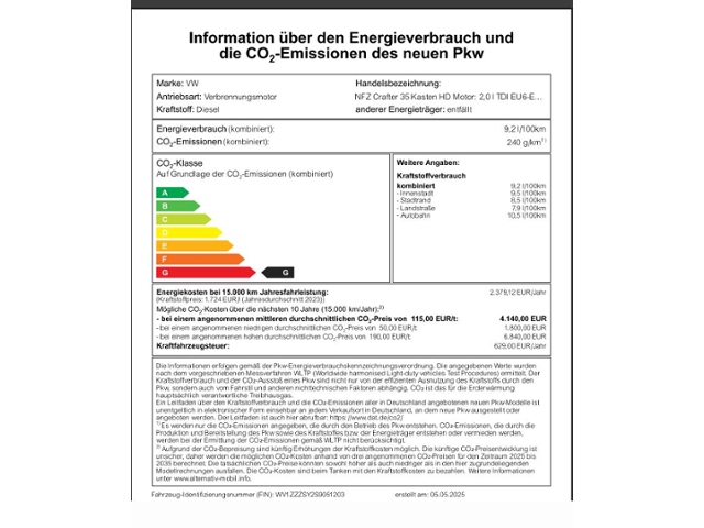 Crafter 35 Kasten 2.0 TDI Park Assist, Light Ass