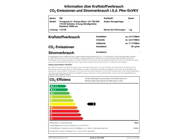 Transporter T6.1 Kasten 2.0TDI Rückfahrkamera AH