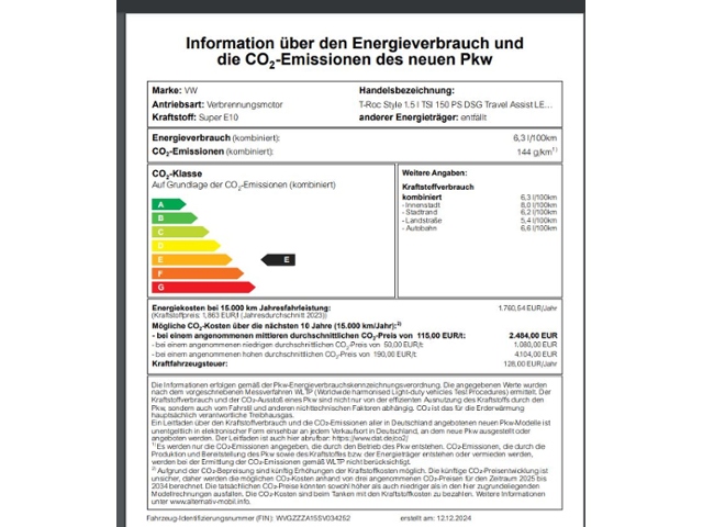T-Roc Style 1.5 l TSI 150 PS DSG