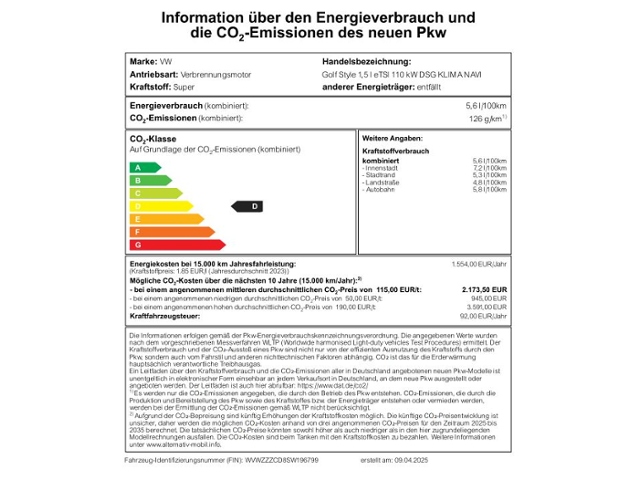 Golf Style 1,5 eTSI 110 kW DSG KLIMA NAVI Panora